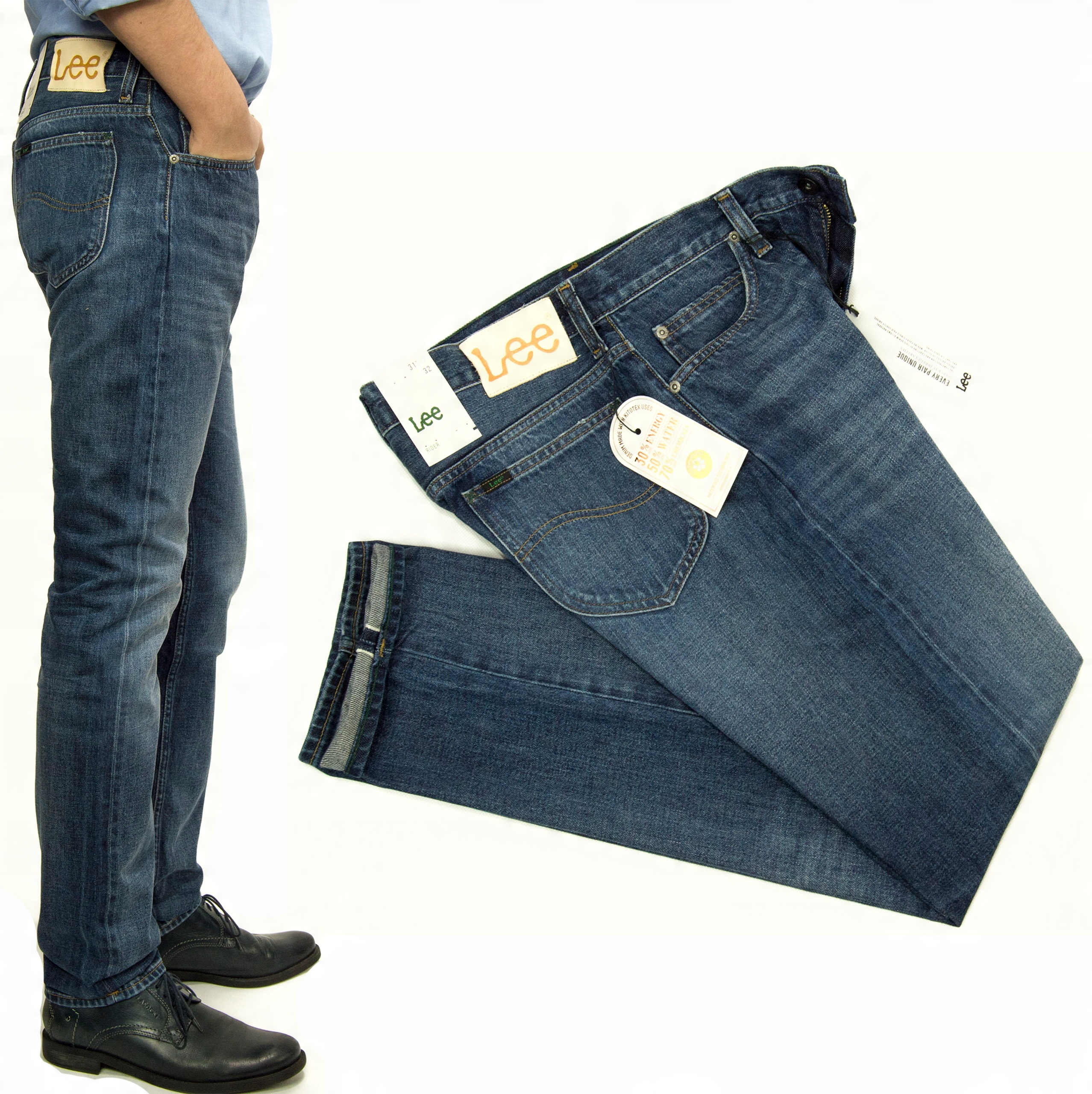

Lee Rider Dark męskie spodnie 100% jeans W29 L32