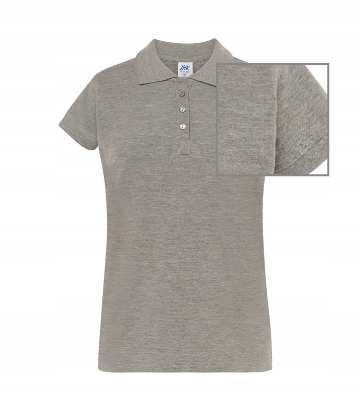 

Jhk Damska Koszulka Polo Krótki Rękaw Szara - L
