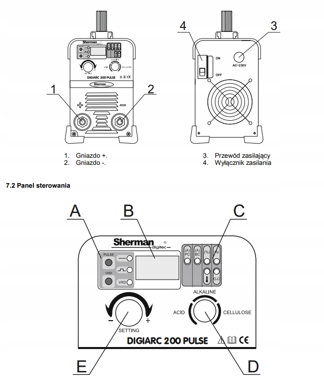 Spawarka elektrodowa Sherman DIGIARC 200 Pulse FUL Marka Sherman
