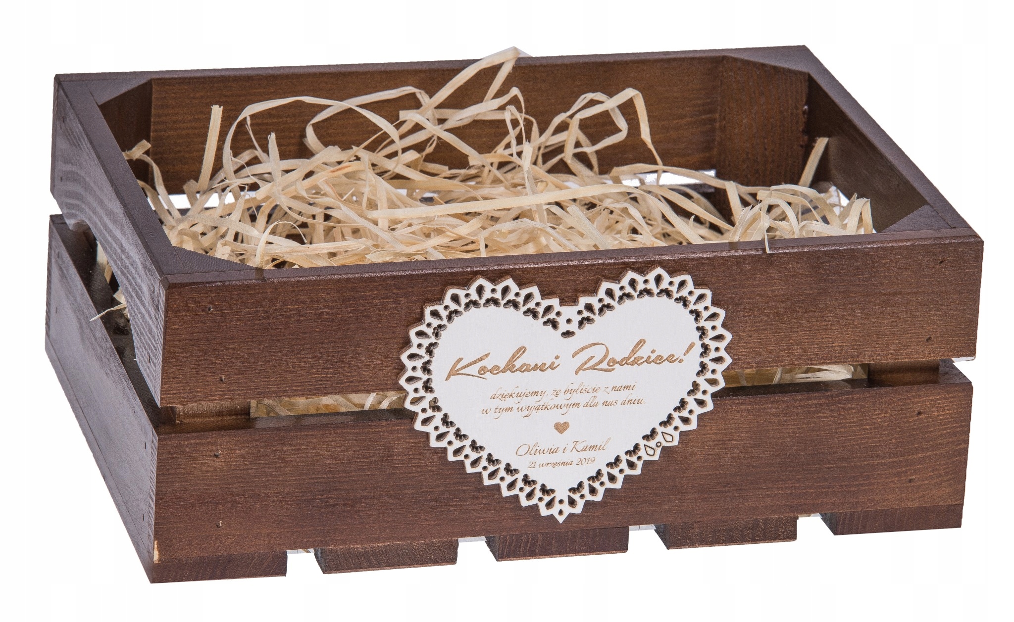 

Podziękowanie Dla Rodziców Skrzynka Ślub Brąz eko