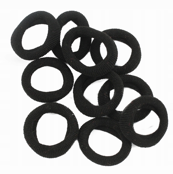 

Gumki Do Włosów Czarne Lycra Frotki 2,5 cm 10 Szt