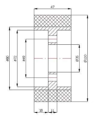 fi 110-47/35 ROLKI DO POSUWU DREWNA FREZARKI 110 Marka Inny producent