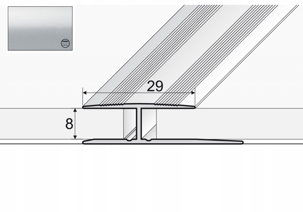 

A61 Listwa aluminiowa progowa łącząca 120cm Srebro