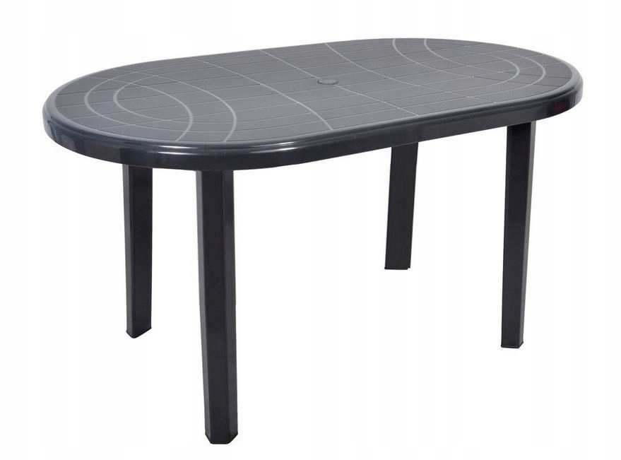 ZESTAW GRAFIT MOCNY 4+1 DUŻY OWALNY STÓŁ + PARASOL Linia 1