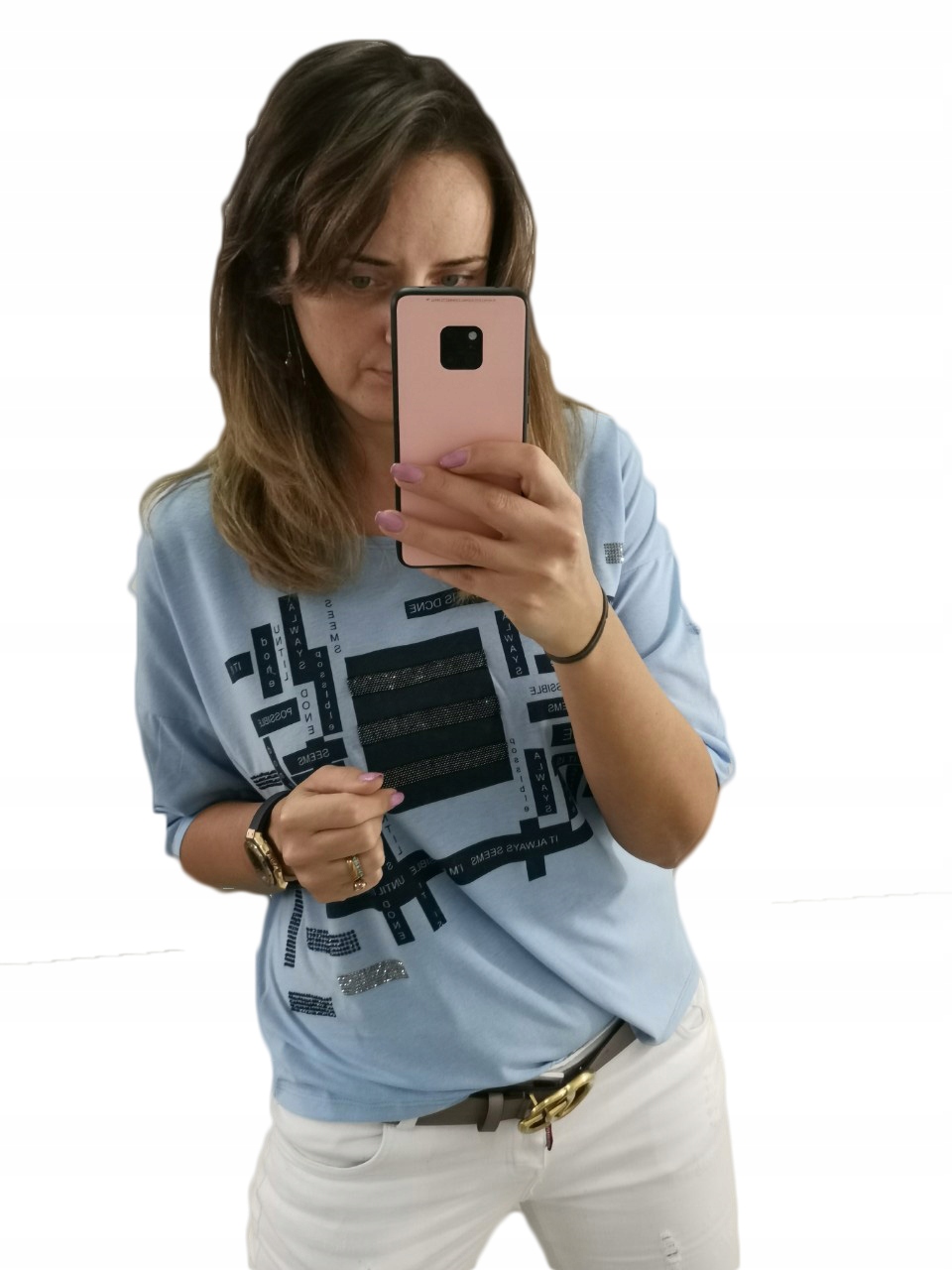 

Bluzka Benter Nadruk - Błękitna r.XL (61725)