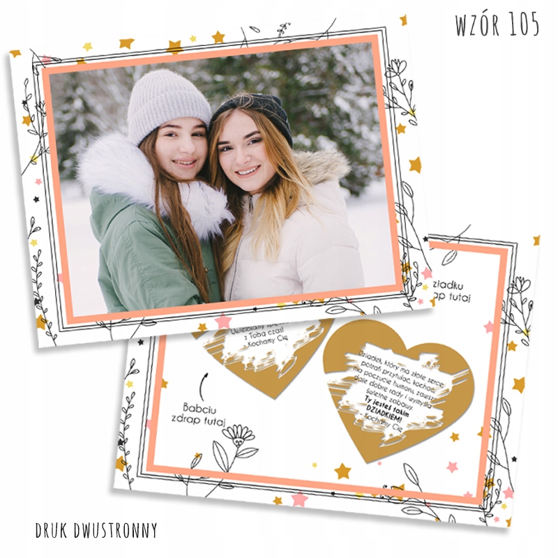 KARTKA ZDRAPKA DZIEŃ BABCI i DZIADKA PREZENT