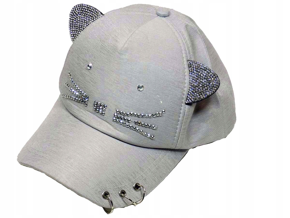 

Czapka z daszkiem uszy kota cyrkonie unisize