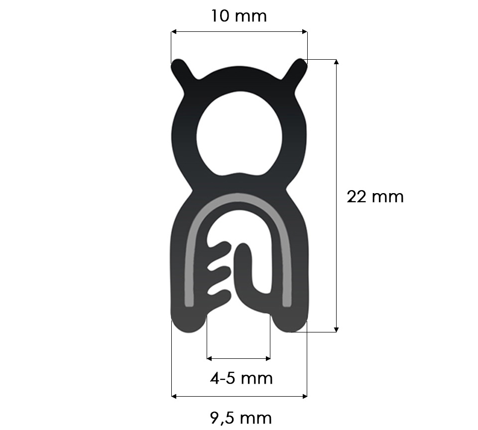 Uszczelka Krawędziowa na Krawędź Rant 5mm T-32 1m Typ samochodu Samochody ciężarowe Samochody dostawcze Samochody osobowe