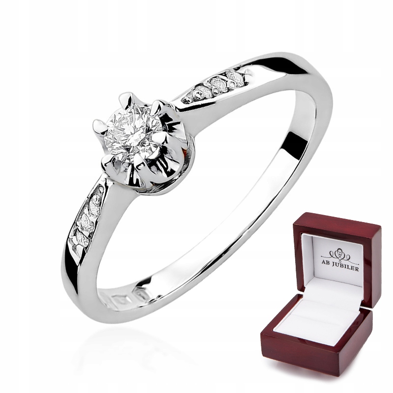 

Pierścionek w Białym Złocie Brylanty 0,25ct Grawer