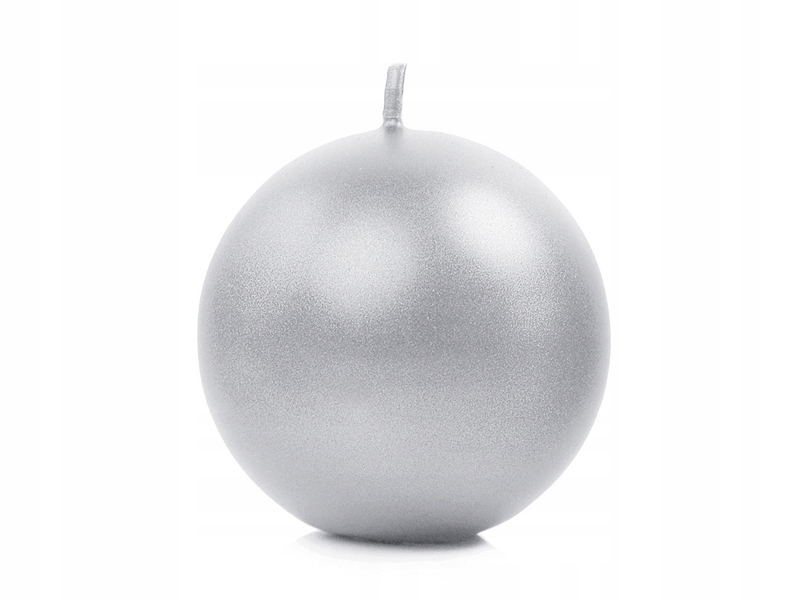 

Świeca kula kulka 60mm 6 cm świeczka 60 mm Srebrna