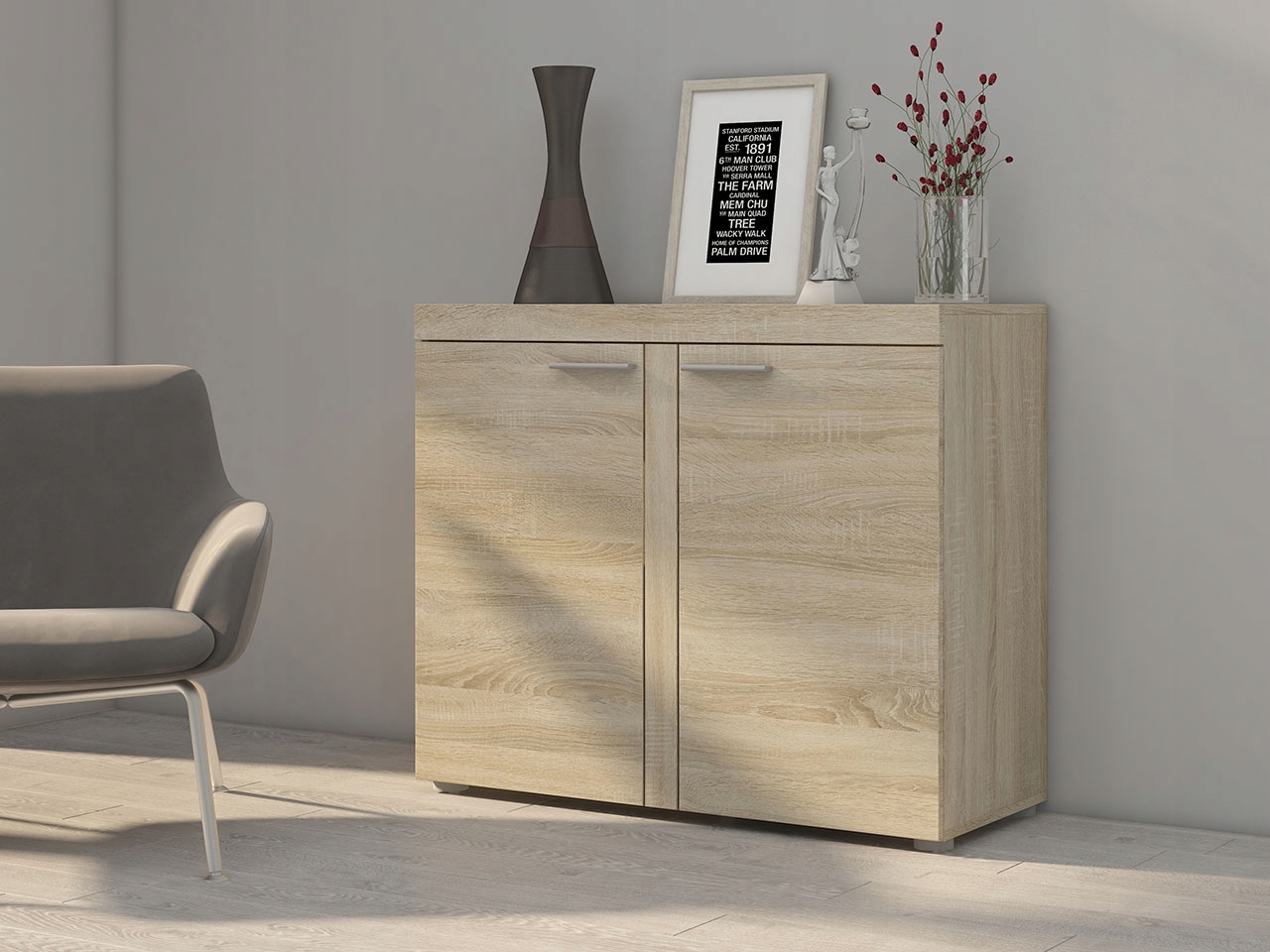 KOMODA do salonu RUMBA L 2F - kolor Dąb Sonoma Kod producenta 5902928823721