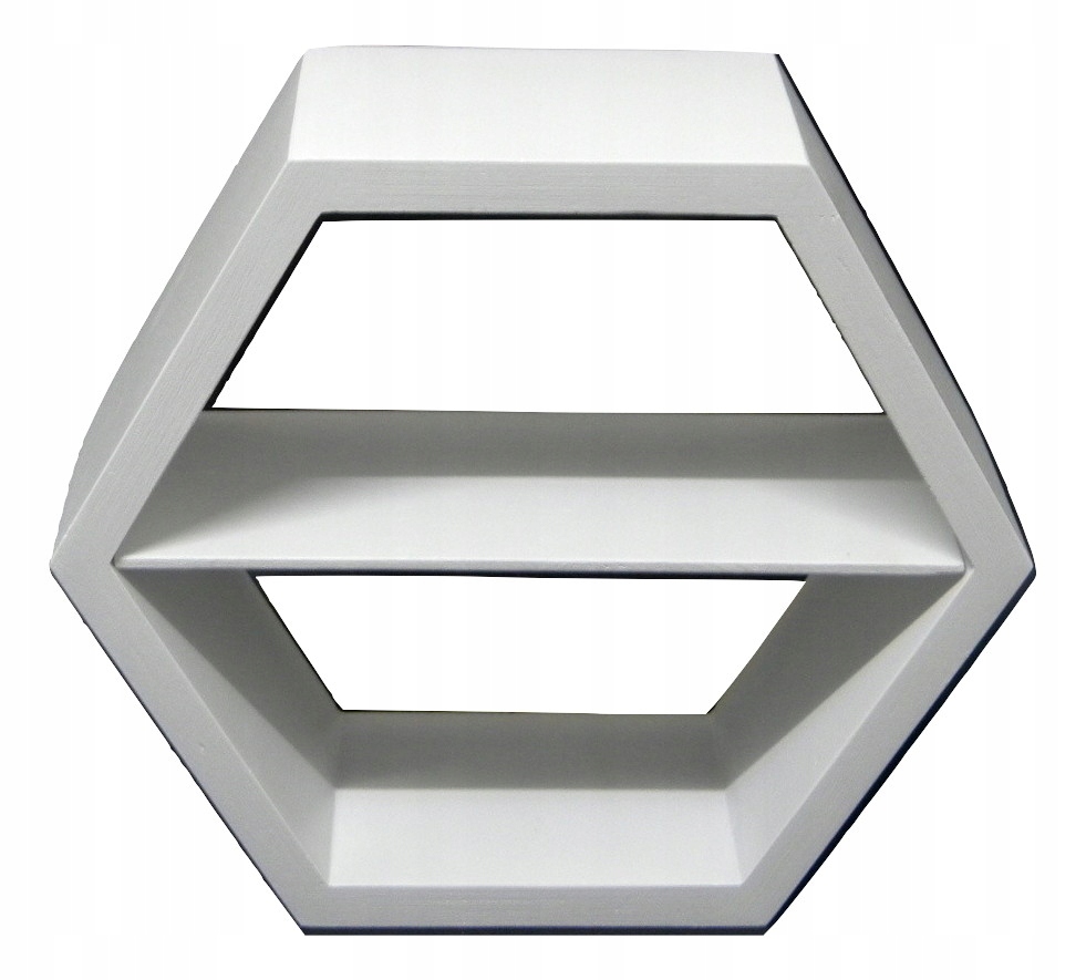 

Drewniana Półka Plaster Miodu Hexagon Biała