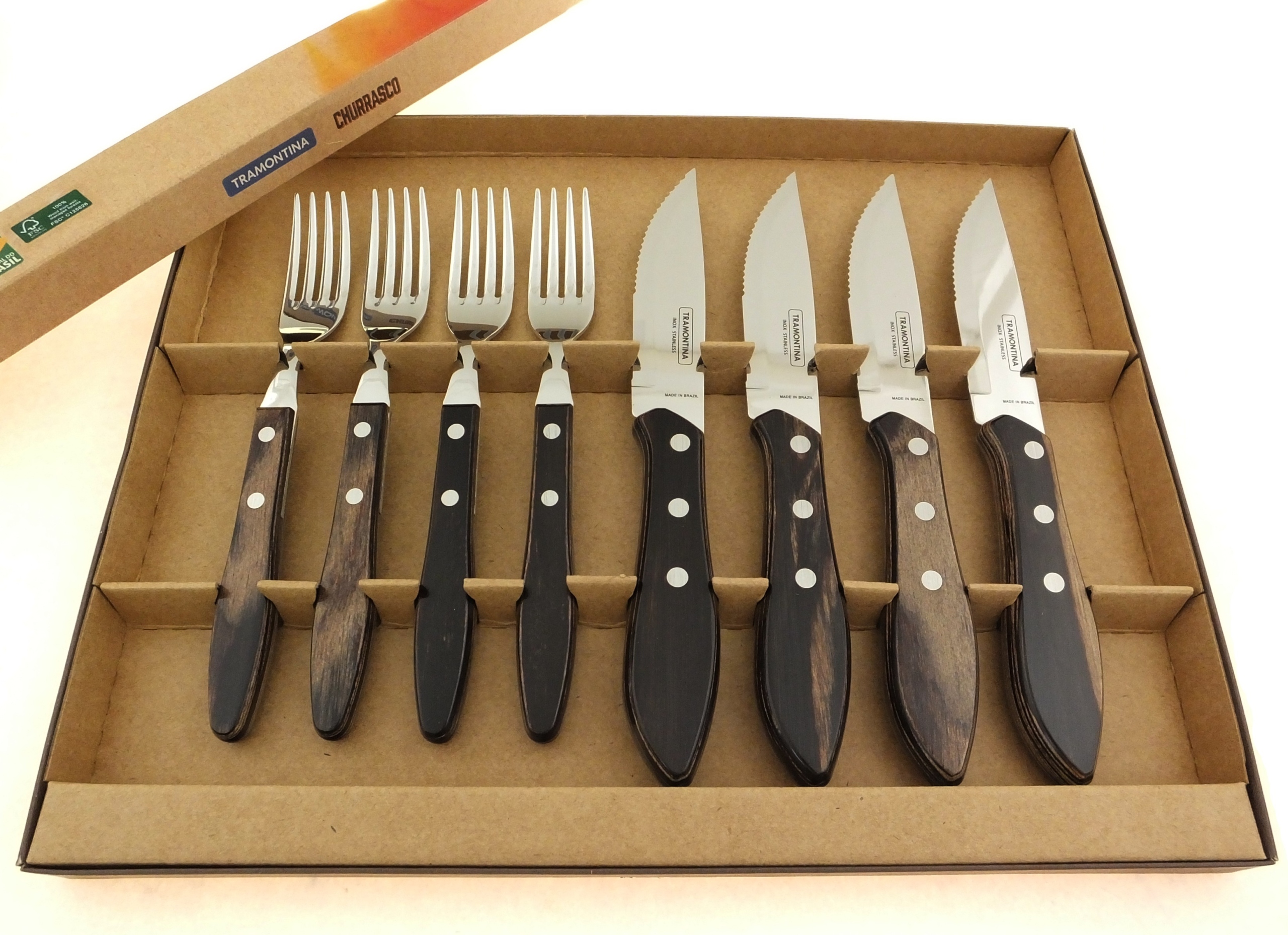 TRAMONTINA Sztućce do Steków 8el. JUMBO CHURRASCO Linia Churrasco