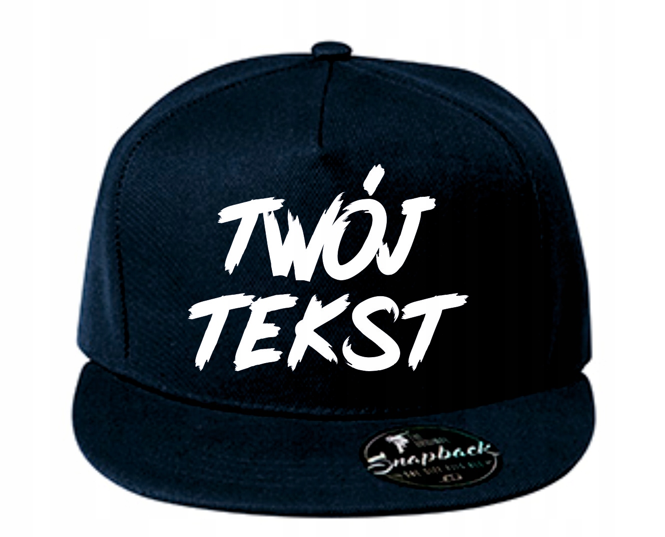 

Czapka Snapback z Twoim Nadrukiem daszek Napis kol