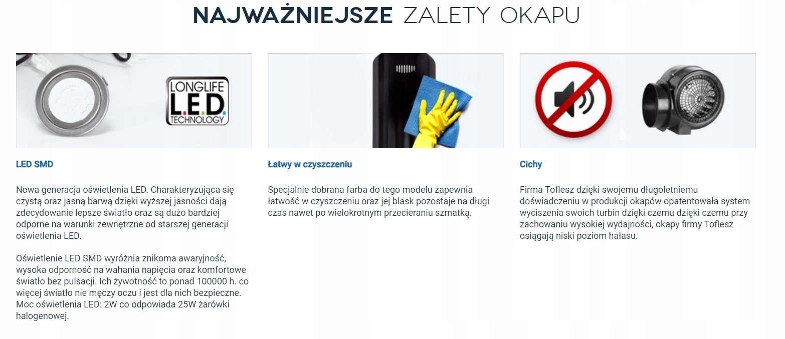 OKAP SUFITOWY TOFLESZ LUXOR INOX SATYNA OK-6 Rodzaj okapu sufitowy