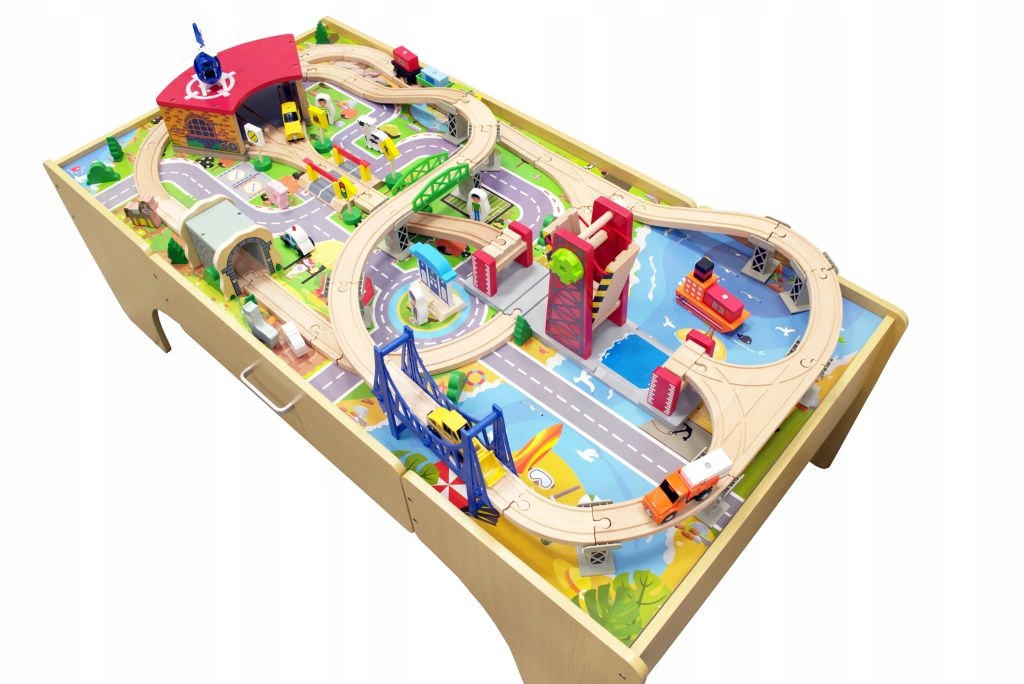 

Drewniana kolejka Tomek 100 Części Mosty Pojazdy