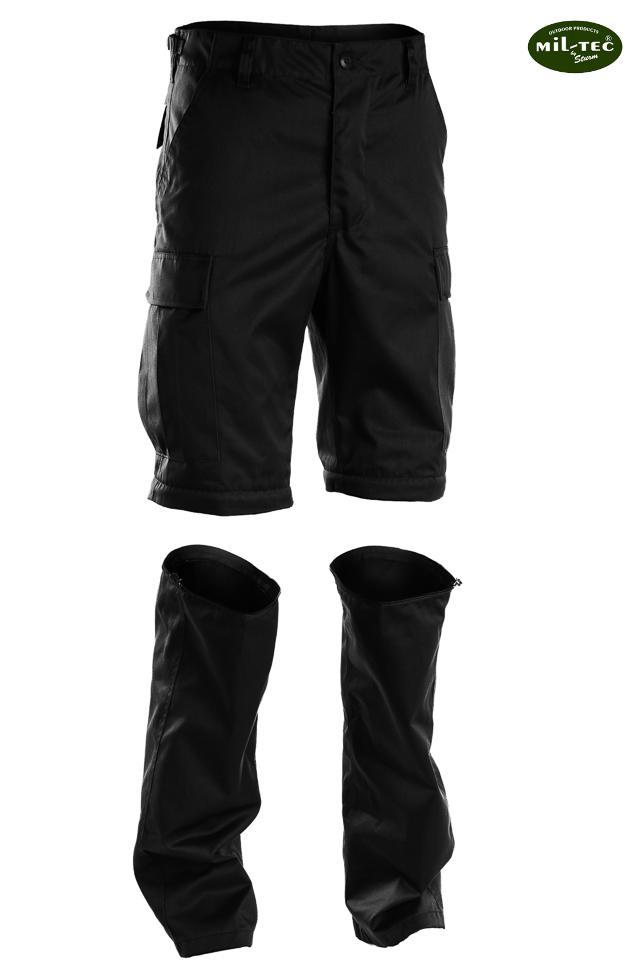 Trekkingowe SPODNIE BDU 2w1 ZIP OFF Czarne - XL Właściwości Bawełniane