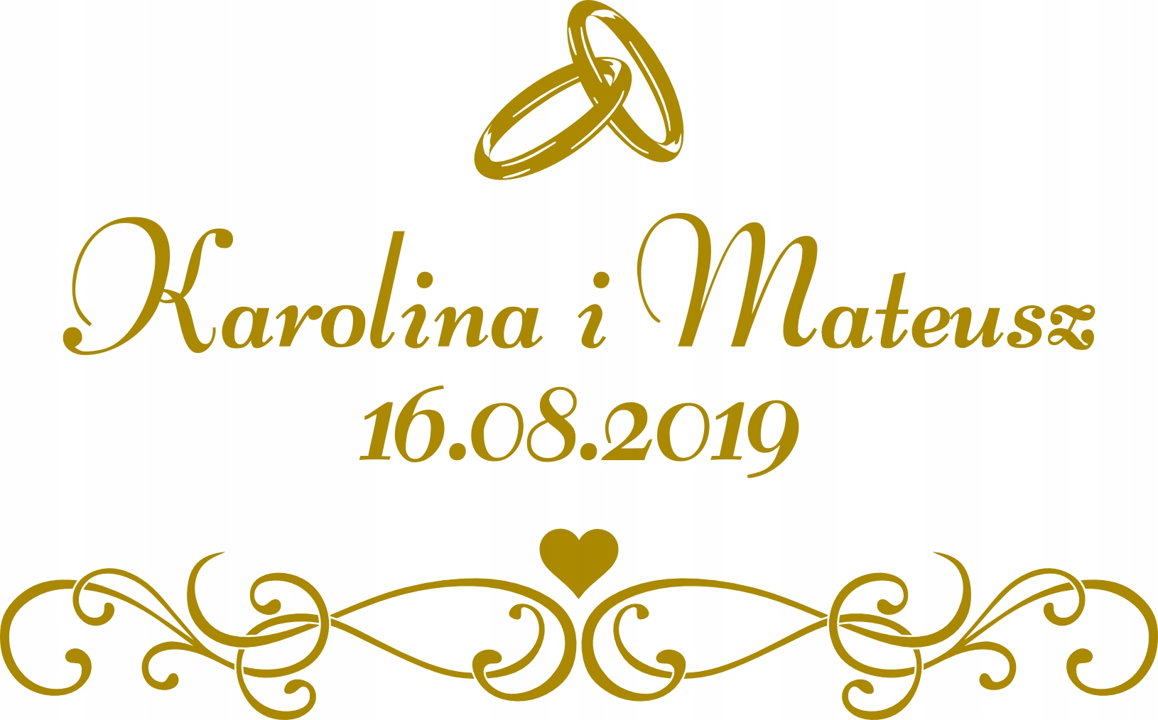 naklejka WITAMY Twoje imiona i data szerokość 45cm Płeć uniseks