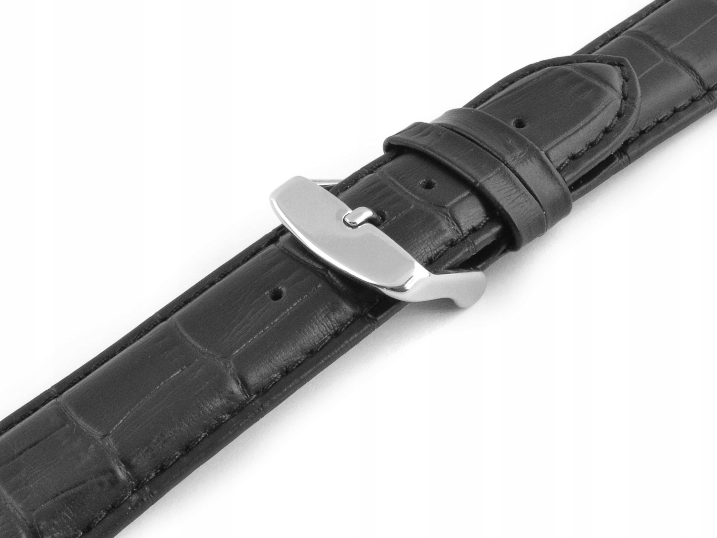 CZARNY SKÓRZANY PASEK DO ZEGARKA AMAZONAS 20 5050