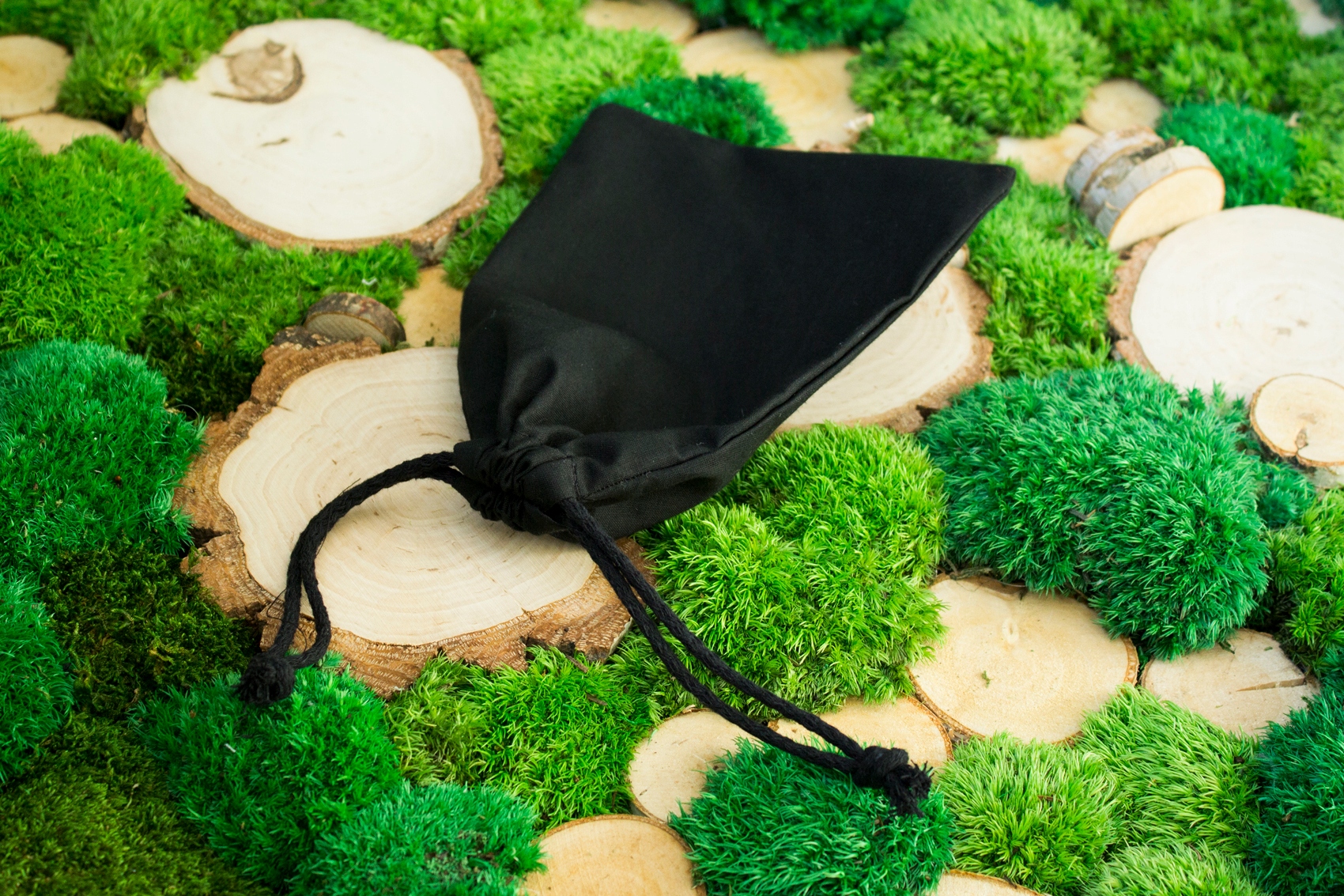 Worek bawełniany czarny 15x20cm 280g Wysokość 20 cm