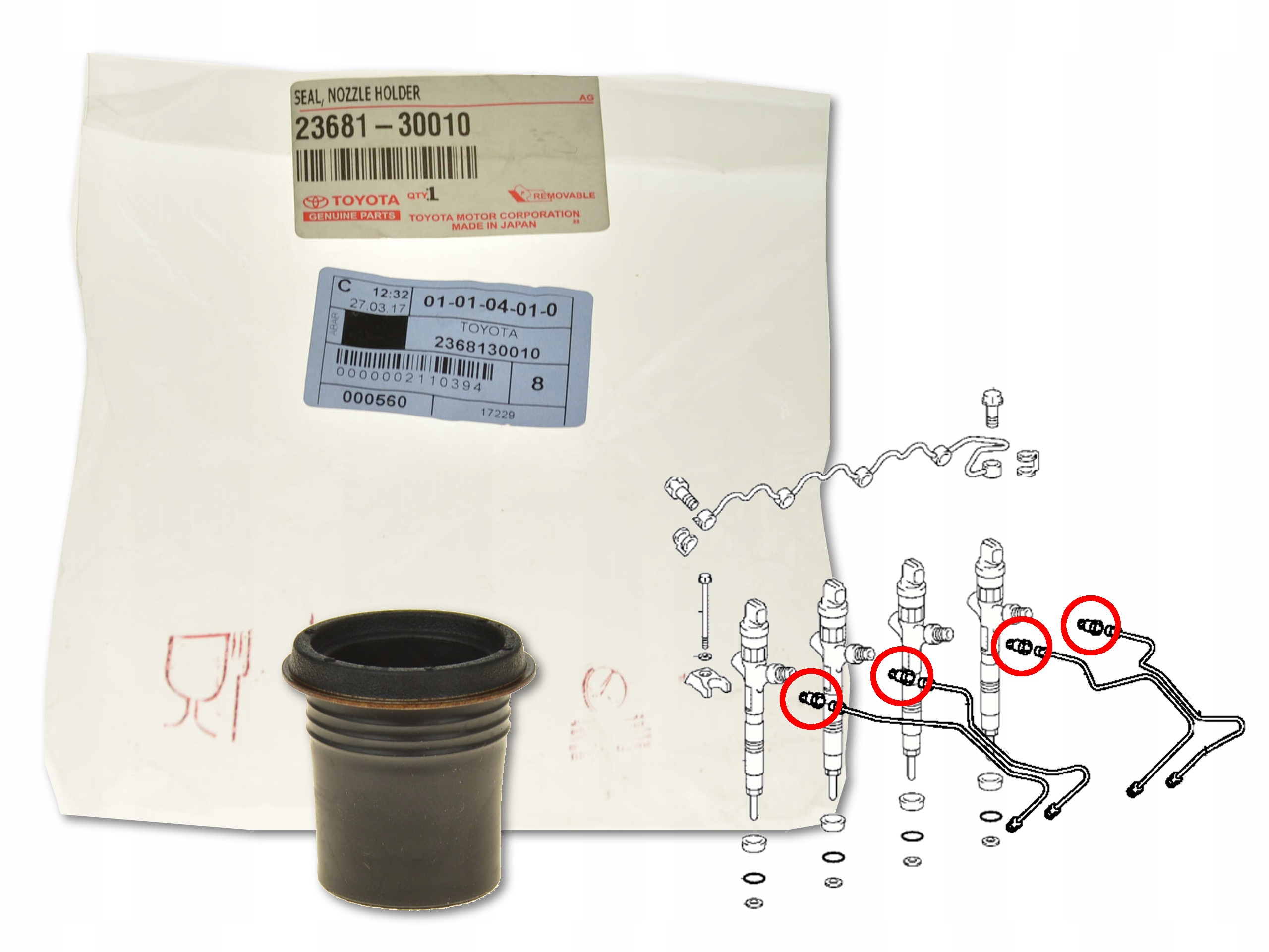 

Uszczelniacz Wtryskiwacza 23681-30010 Oe Toyota