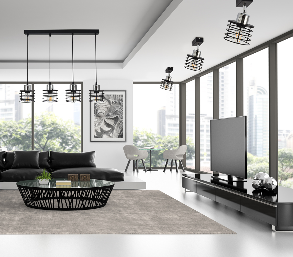 LAMPA SUFITOWA PLAFON ŻYRANDOL EDISON LOFT LED Liczba punktów światła 1