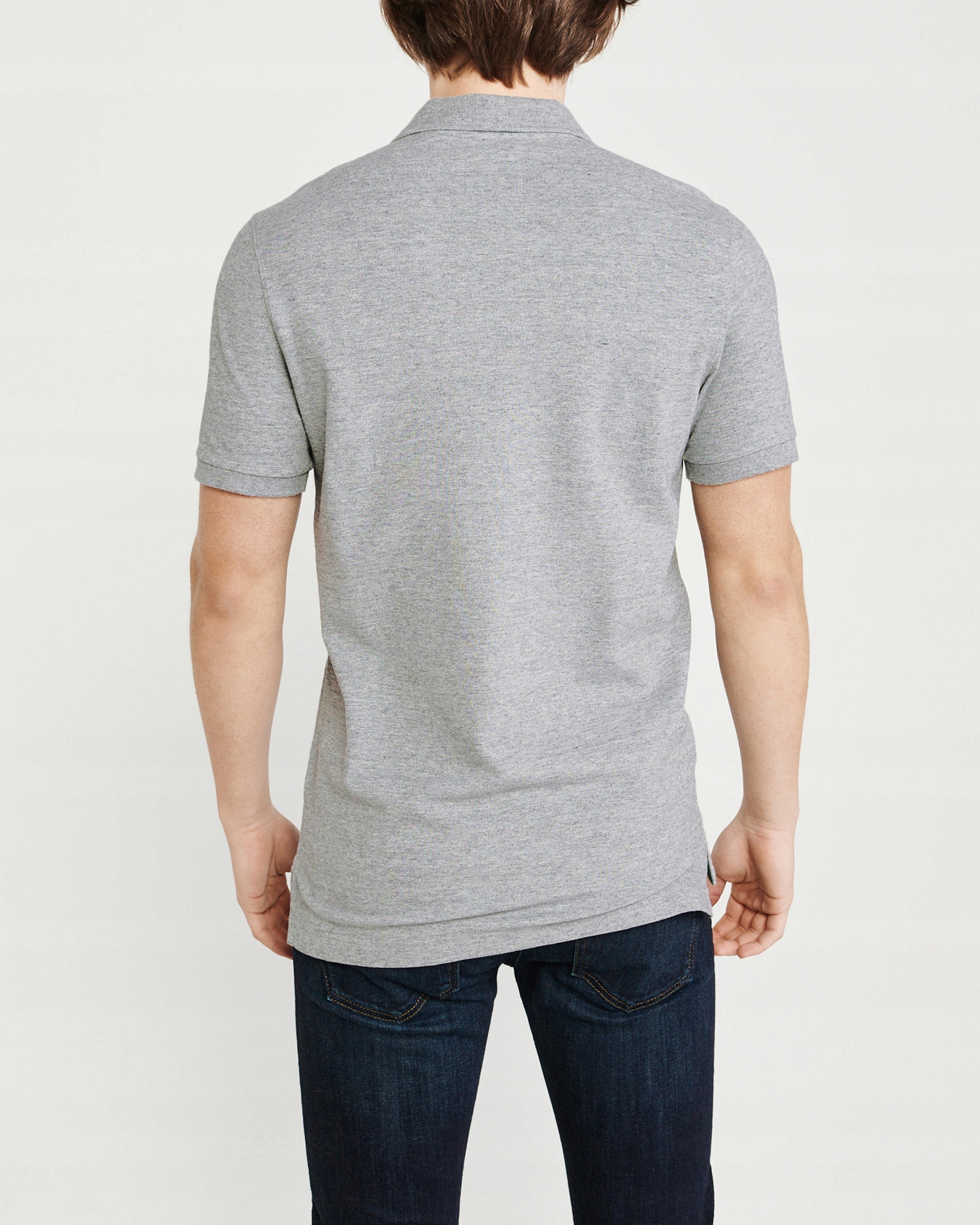 A&F ~ SZARA KOSZULKA POLO ~ BIG LOGO ~ M Wzór dominujący logo