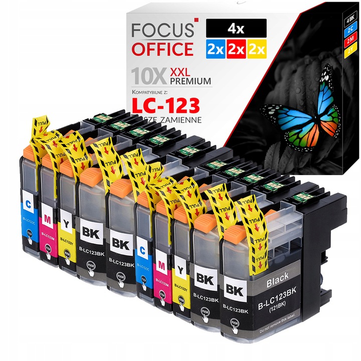 

10X Tusze Focus Office Do Drukarki Brother LC123