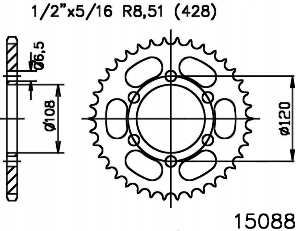 Zadní ozubené kolo Esjot 49Z Derbi Mulhacen 125 Cafe
