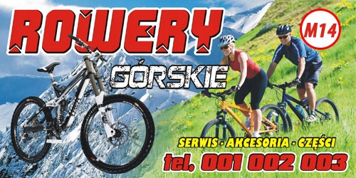 Baner reklamowy - Rowery Sklep - Projekt Gratis