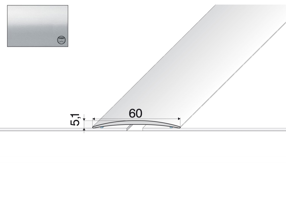 

Listwa łączeniowa A70 aluminiowa 100x6cm Srebro