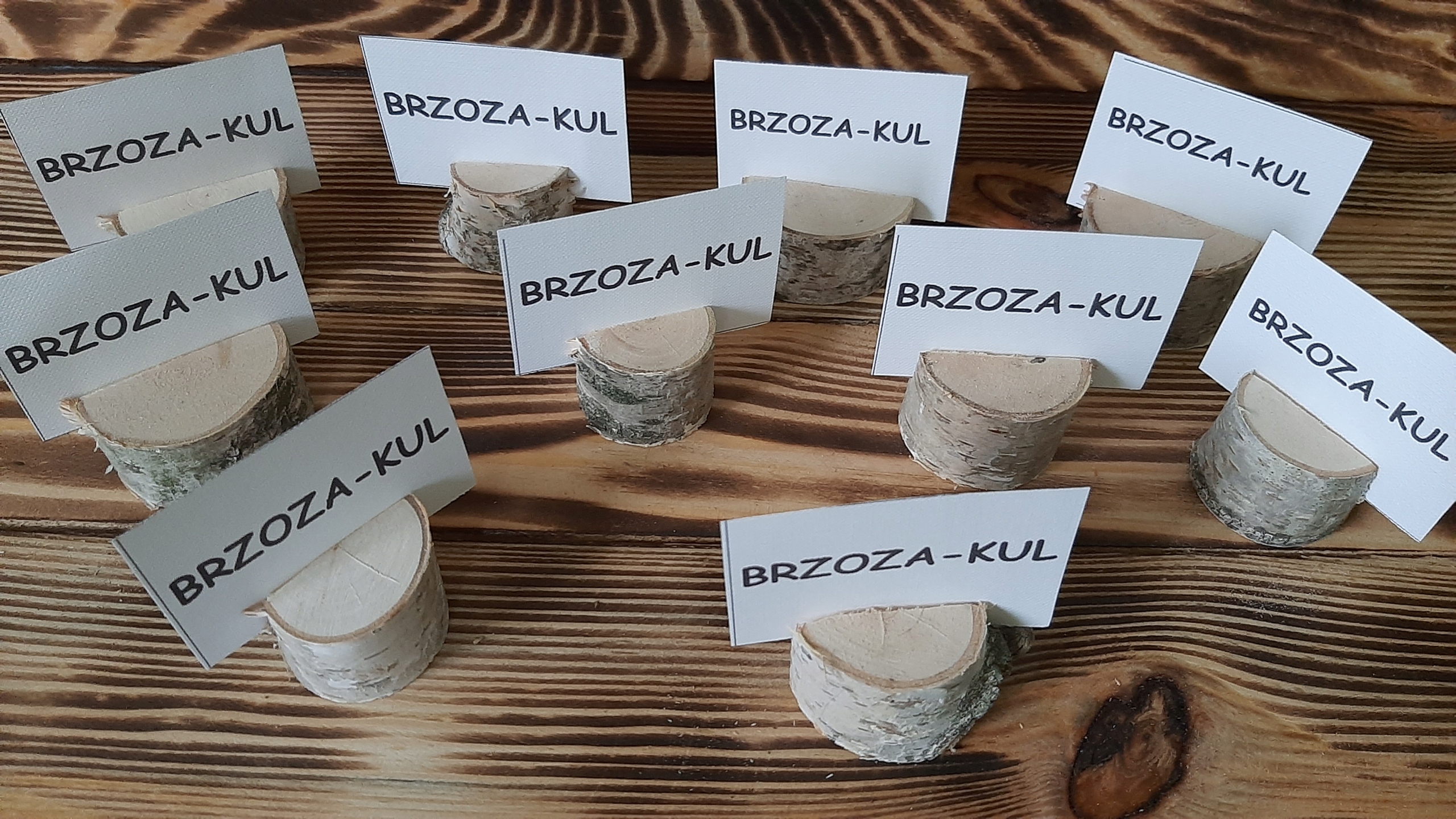 

Podstawki winietki rustykalne wesela brzoza 50szt