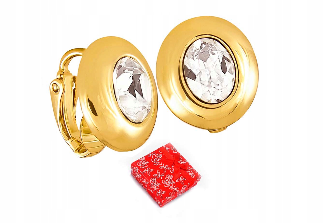 

klipsy złote srebrne COLIBRAz kamieniami Swarovski