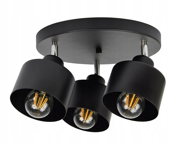 LAMPA WISZĄCA SUFITOWA ŻYRANDOL PLAFON EDISON LED Kolor czarny