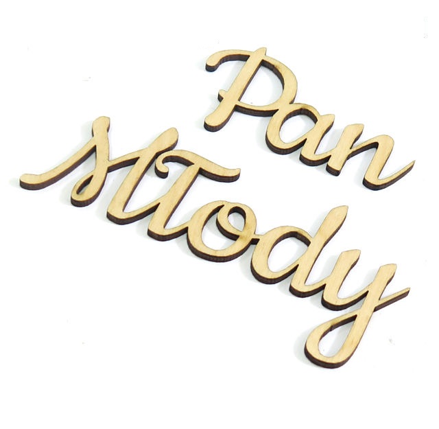 DECOUPAGE SKLEJKA 3mm NAPIS DEKOR 'Pan młody' KD20 Kolor dominujący inny