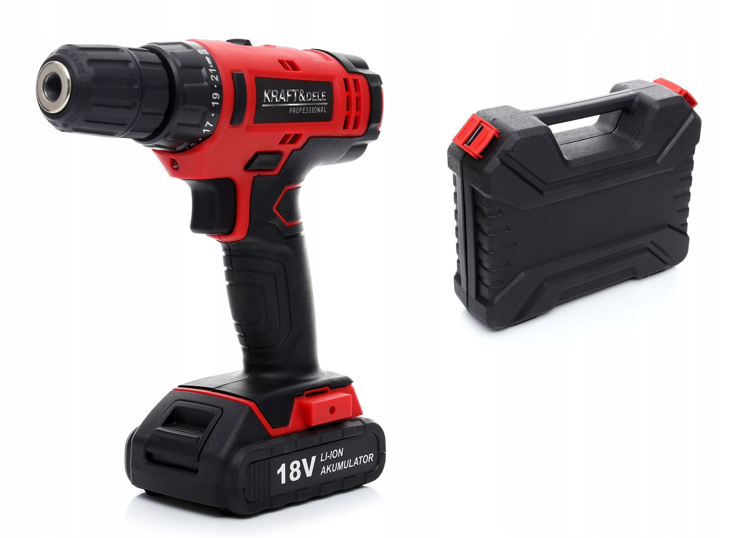 Wiertarko Wkrętarka Akumulatorowa Kraft 18V 2biegi +Bateria 1,3Ah Ładowarka