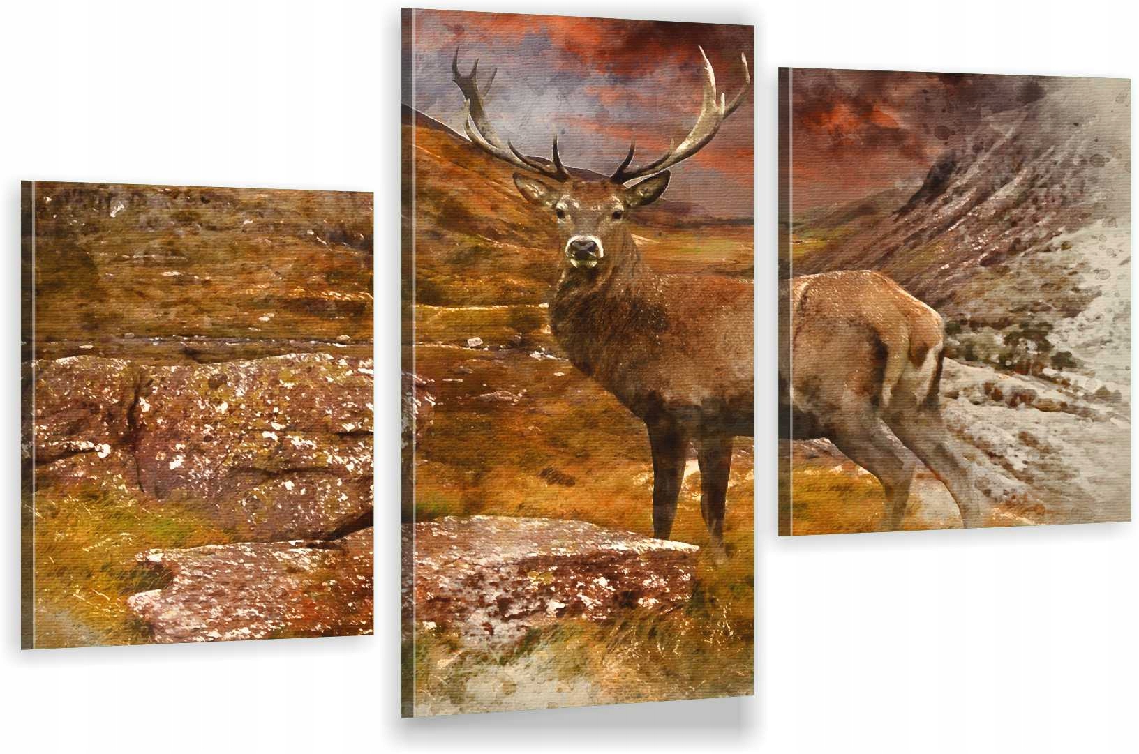 

Tryptyki Obraz Na Ścianę Jeleń Akwarele 980 Wzorów