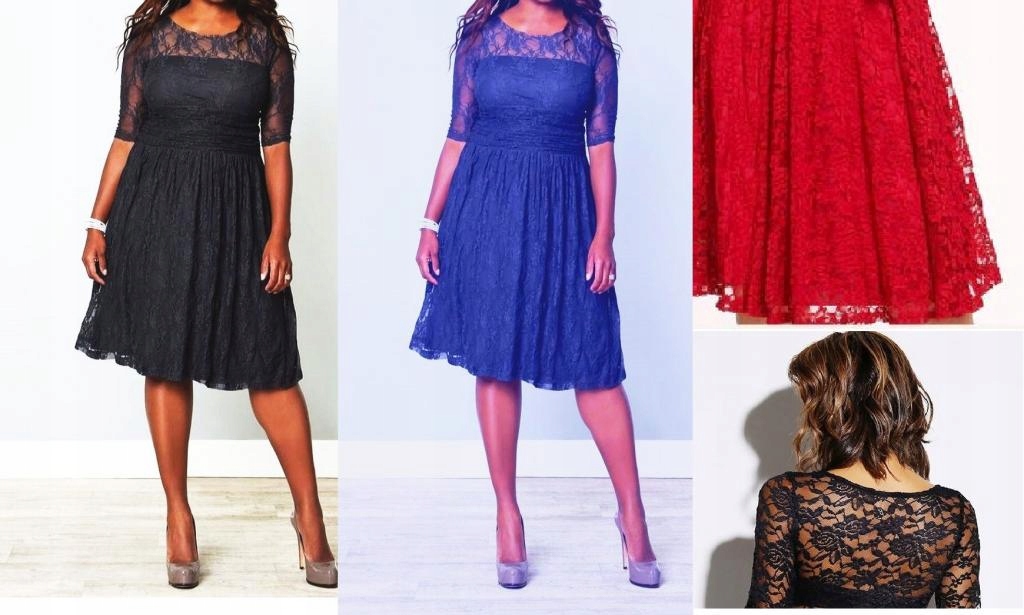 

Linia Plus Size Sonia koronka MIDI roz 42 60