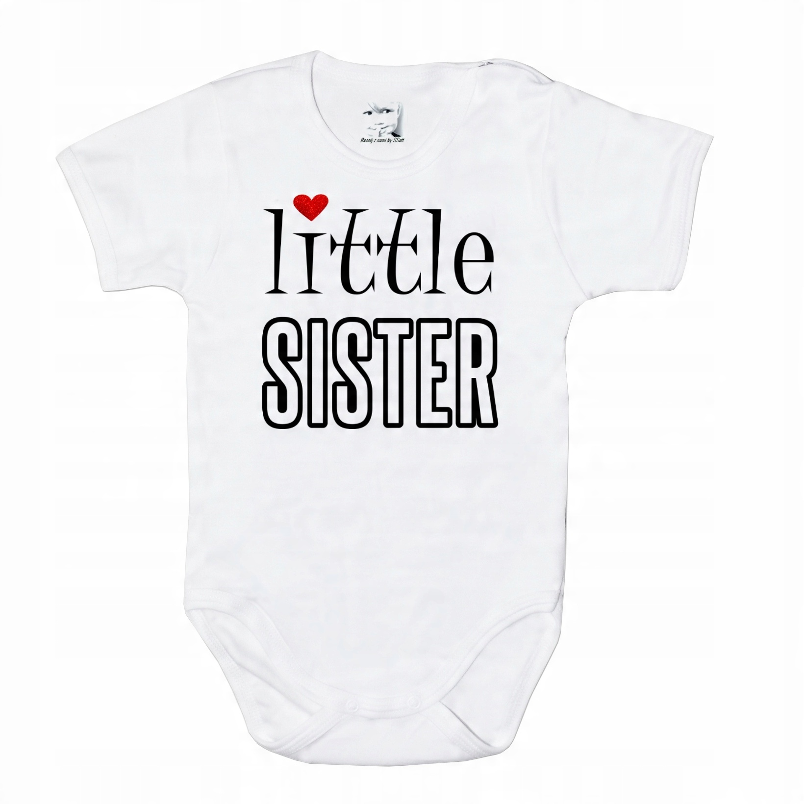 

Body 74 Kr nadruk Little Sister biały popiel czarn