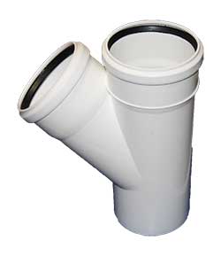 

Kanalizacja 40mm trójnik Pcv 45 stopni ...077