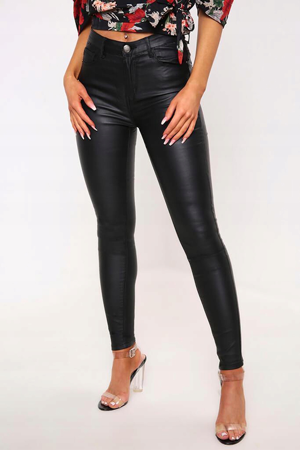 SPODNIE WOSKOWANE RURKI WYSOKI STAN Model Kira