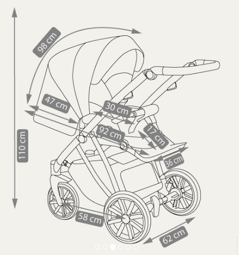 WÓZEK CAMARELO ZEO 4W1 CYBEX ATON 5 BAZA KOLORY Rodzaj kół Pompowane