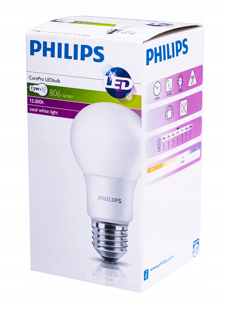 Żarówka LED Philips CorePro E27 7,5 W EAN (GTIN) 8718696577776