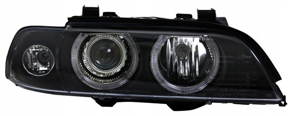 5 E39 95-03 Angel Eyes 3D LED Headlights - Black 