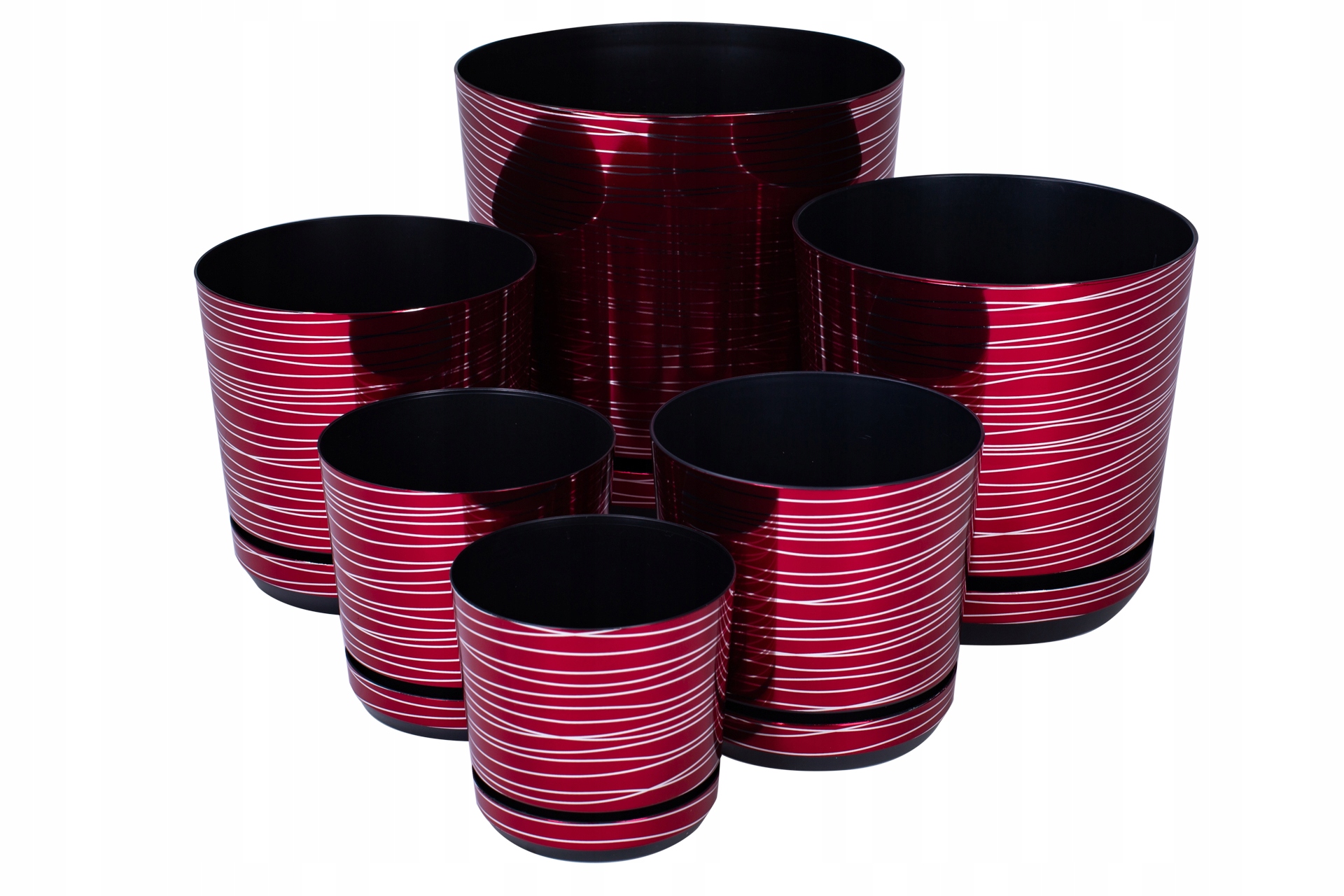 Doniczka DEKOR śr. 18 cm kolor czarny marmur Kod producenta DEKOR 18/075