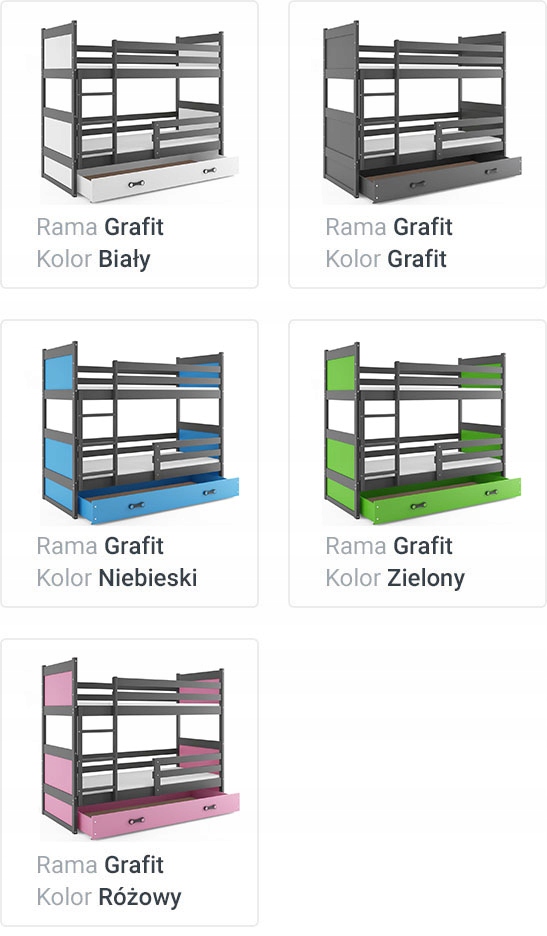 Łóżko RICO piętrowe dla dzieci 160x80 dziecięce Marka BMS GROUP