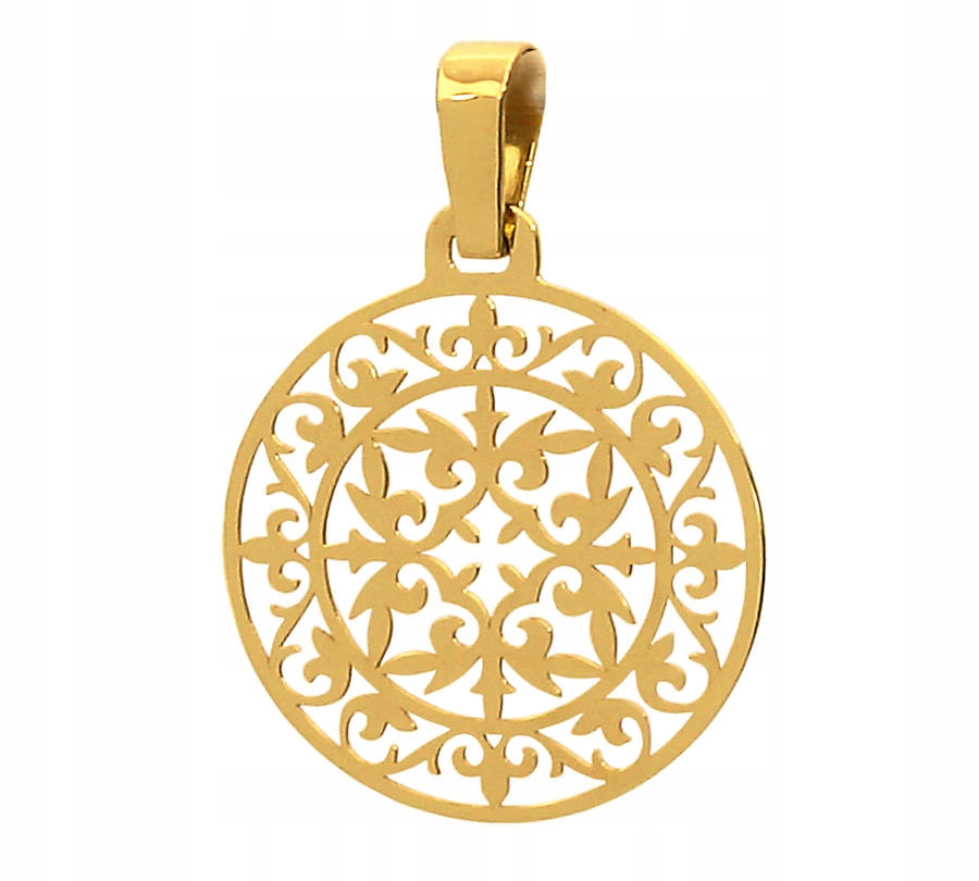 

Złoty wisiorek ażurowe kółeczko - rozeta pr.585