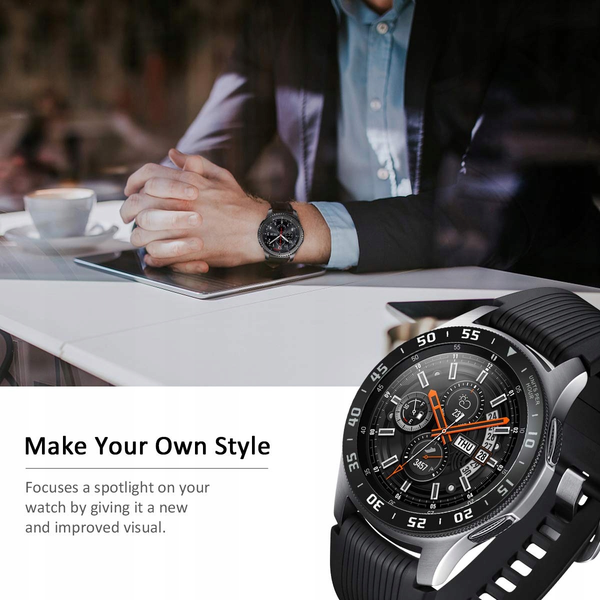 Ring Bezel Samsung Gear S3 BLACK Pasuje do modelu samsung gear S3