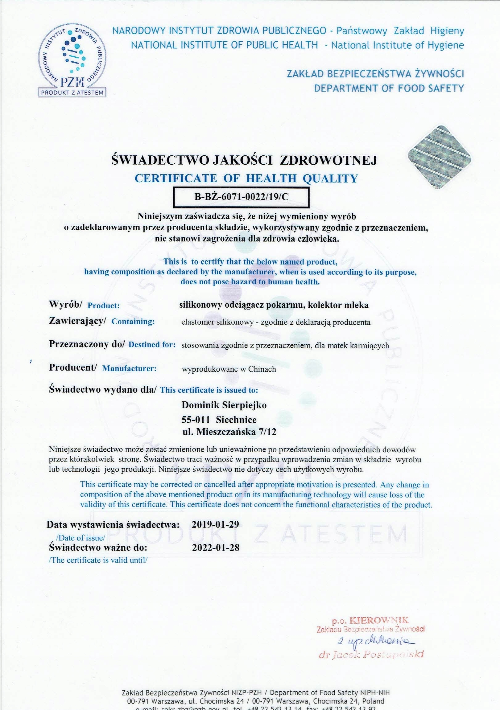 KOLEKTOR MLEKA MAGICZNA BUTELECZKA ODCIĄGACZ Informacje dodatkowe można myć w zmywarce nie zawiera BPA