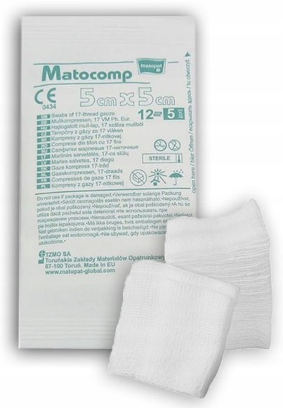 

Kompresy Jałowe Z Gazy 5x5 Gaziki Pępek Oczy 5szt